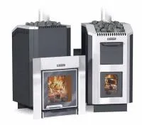 печь для бани ермак 30 люкс inox, антрацит 