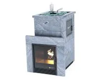 печь для бани изистим сочи м2 в 4-х стор.кожух талькохлорит окрыт.верх (вх. с тыла)