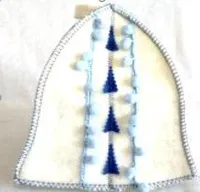 шапка для бани детская норвежская бирюза, белая, жар-банька