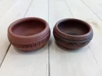 солонка глиняная 0,1л, с орнаментом, ручная работа, шд