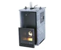 печь для бани изистим сочи м2 premium в трехст.кожухе из талькохлор закр.верх вход с тыла, футеровка