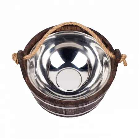 шайка 7,5л с нержавеющей вставкой woodson дуб в тёмном