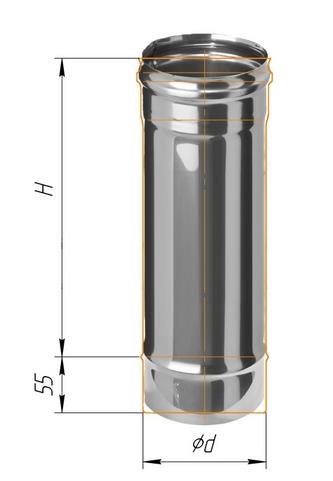 дымоход феррум нержавеющий (430/0,5 мм) ф115 l=0,5м